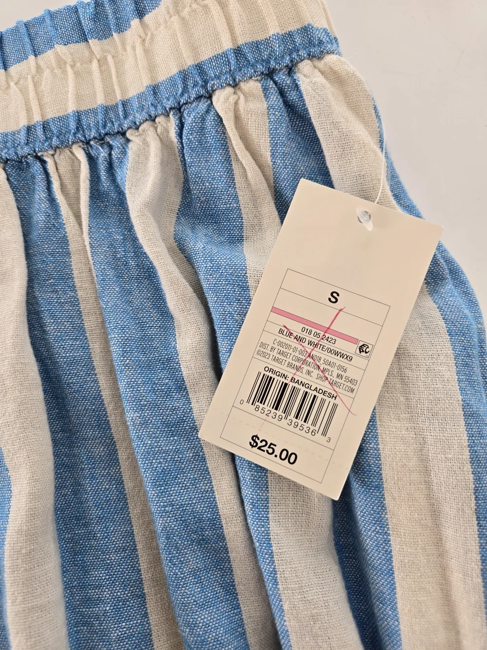 a new day Blue and White Striped Midi Skirt S and Top M Set New